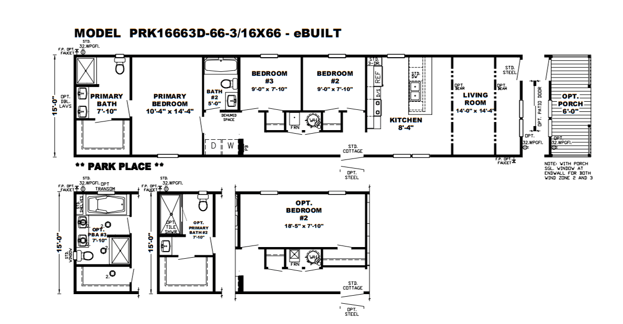 Cottage floor plan home features