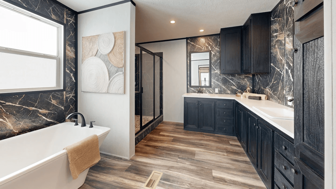 Dark nova bathroom home features