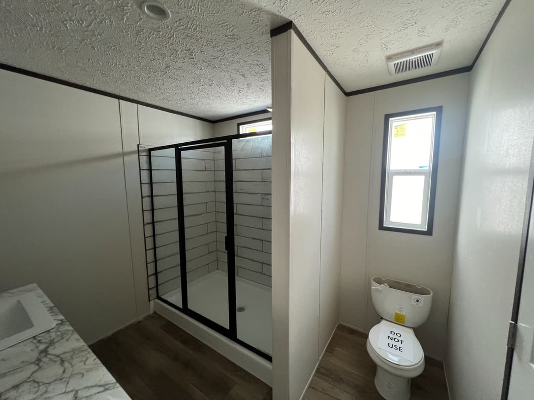 The lodge bathroom home features