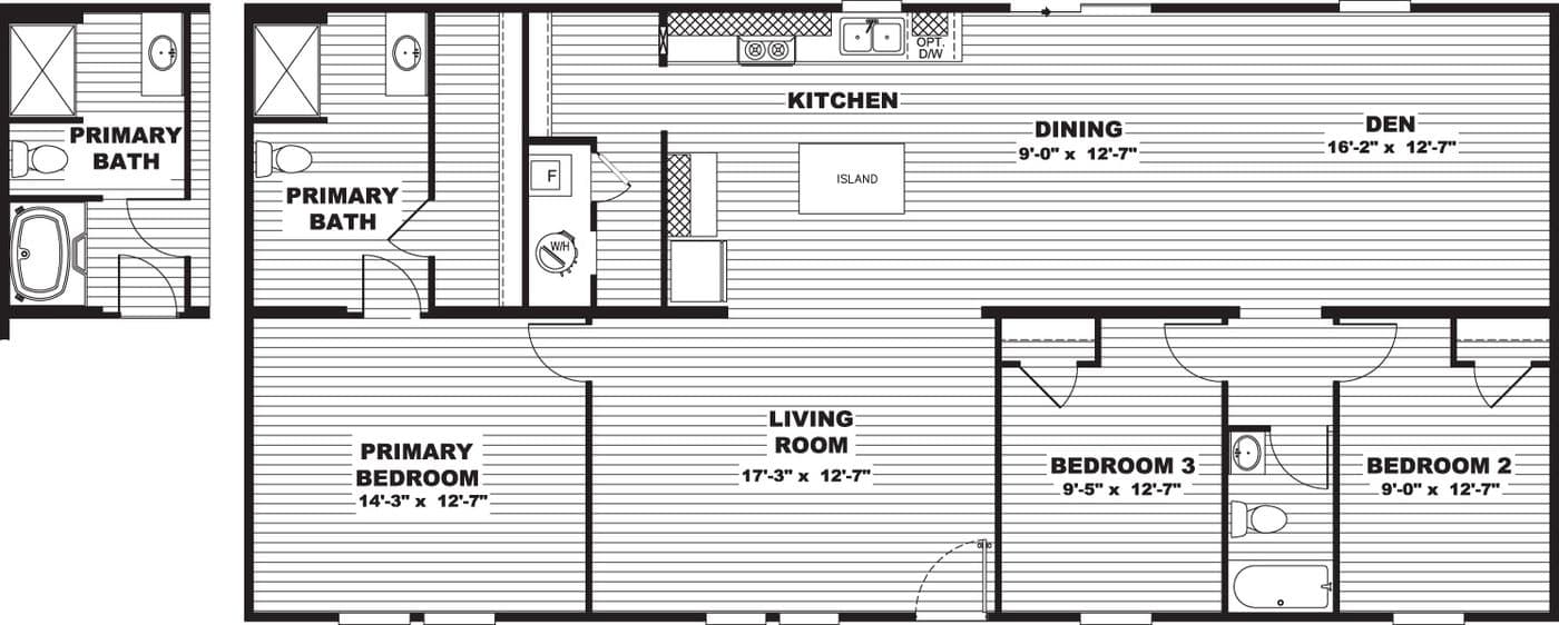 Cedar floor plan home features
