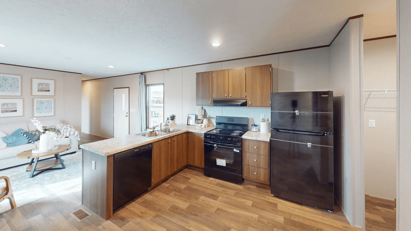 Hickory kitchen, interior, and hero home features
